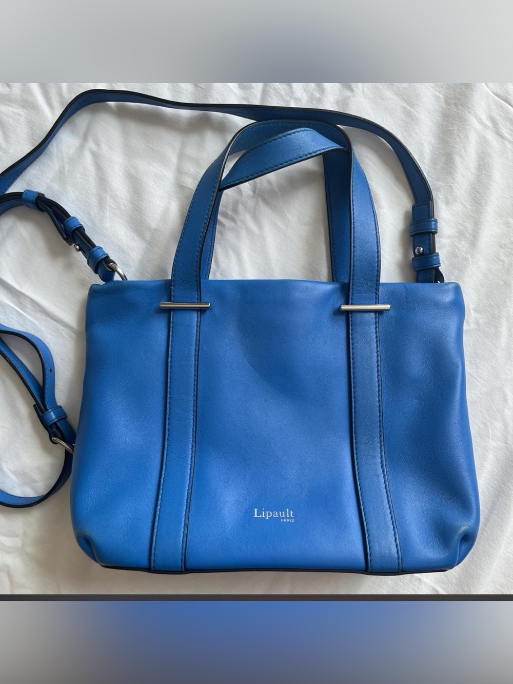Lipault By the Siene Nano Tote Bag Satchel Crossbody Blue